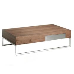 AC ANGEL CERDA Angel Cerdá Table basse rectangulaire en noyer et acier chromé 2057C 120 x 70 x 33 - marron Bois manufacturé 8435631002253_0