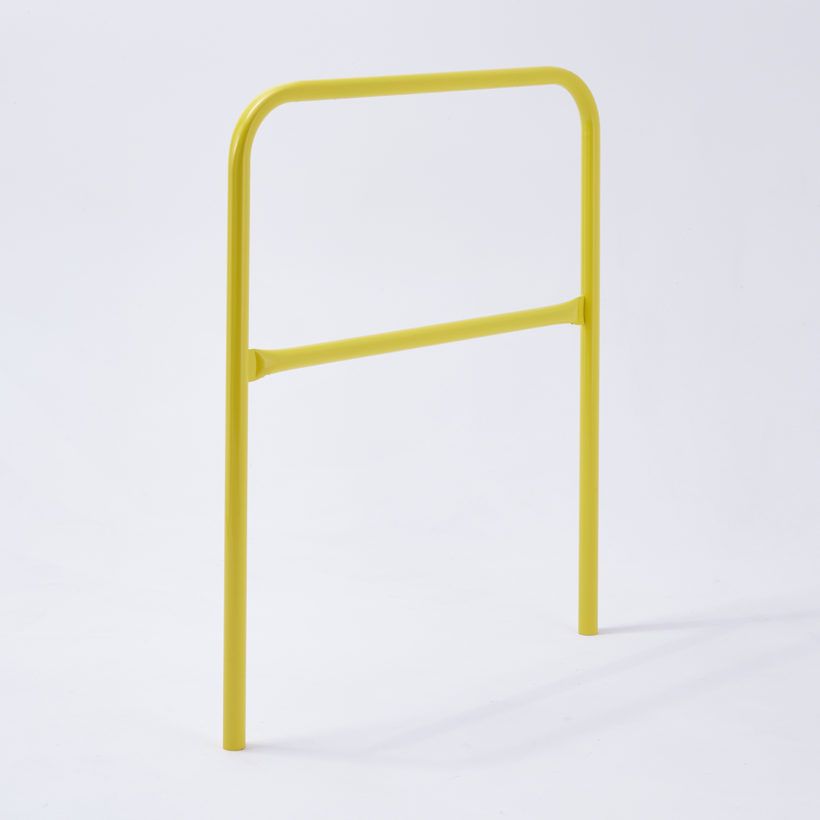 Barrière urbaine B350zj - Mottez - à sceller - jaune - Hauteur 1,20m - Diamètre 40mm - Longueur 1,00m_0