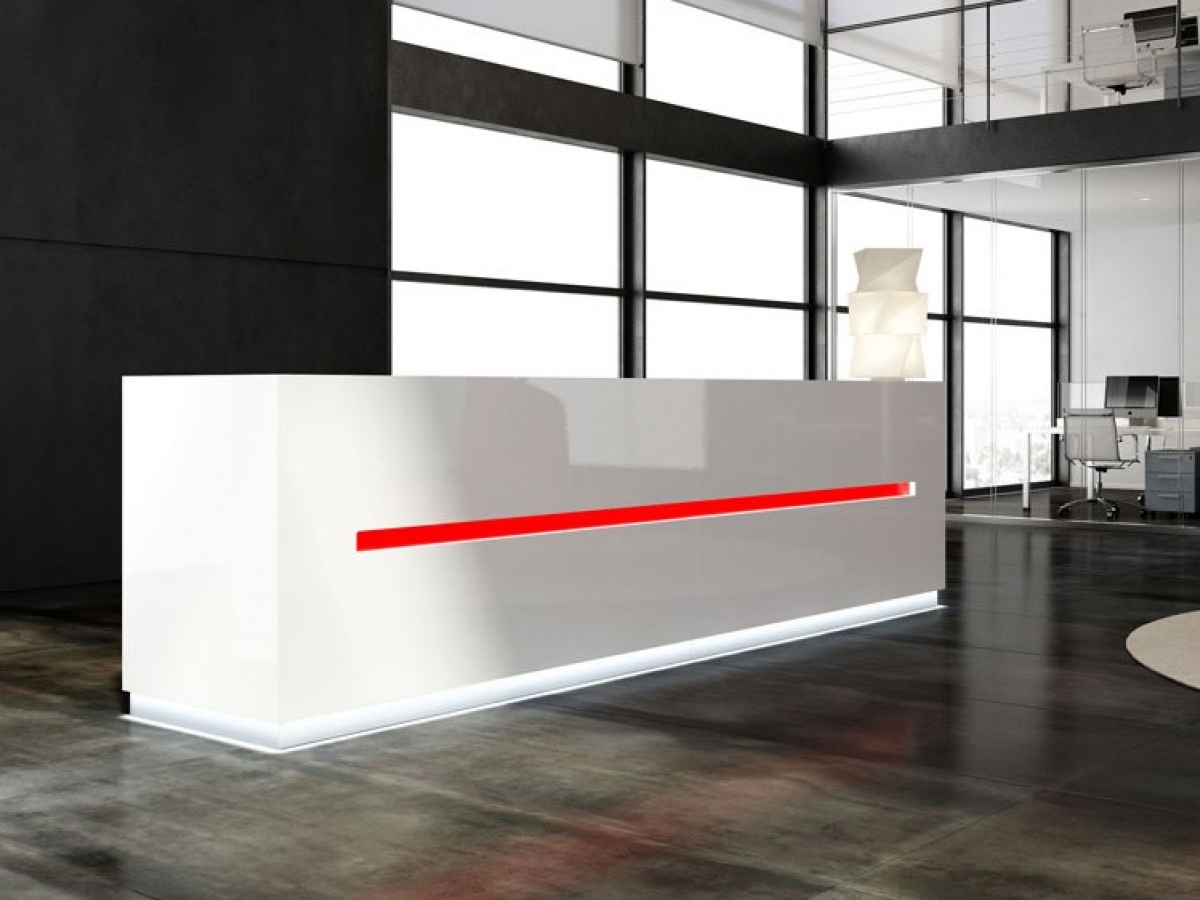 Banque d'accueil lumineuse droite au design contemporain - SALVE_0