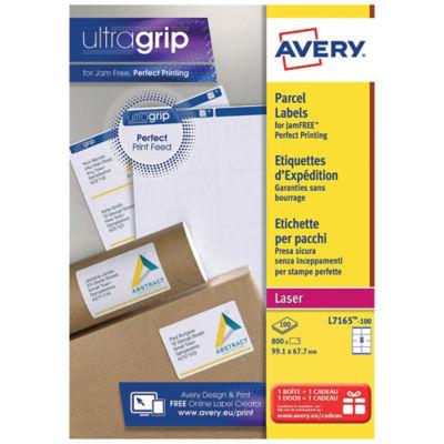 Boite de 800 étiquettes  laser opaques blanches L 7165 format 99,1 x 67,7 mm Avery_0