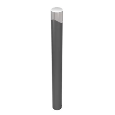 Borne Duna - Acier avec Finition Peinture Noire - Tête en Acier Inoxydable 304 - Fixation par Scellement - Poids 3,6 kg_0