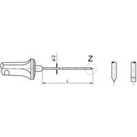 Capteur de température thermocouple à poignée pour des mesure en immersion dans les milieux plastiques, pâteux, longueur 50 mm - Référence : FTA123L0050H_0