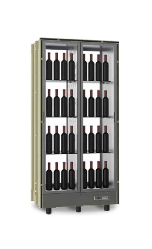 Cave à vin murale encastrable - réfrigérée - capacité de 112 à 128 bouteilles - fabrication italienne_0
