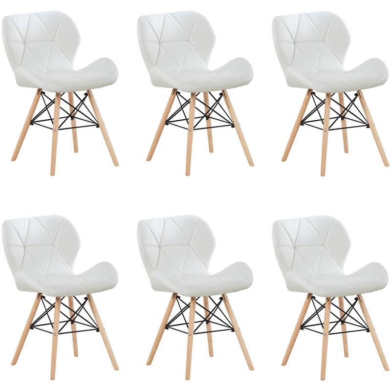 EIFFEL DESIGN chaises pieds en bois en cuir synthétique rembourré-UK 