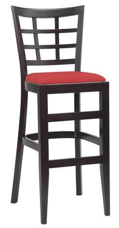 CHAISE DE BAR HAUTE BOSTON WENGÉ ASSISE ROUGE