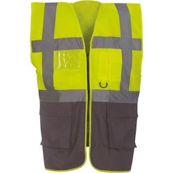 Gilet multifonction haute visibilité  jaune|gris T.XXL Yoko - XXL polyester 6933883202282_0