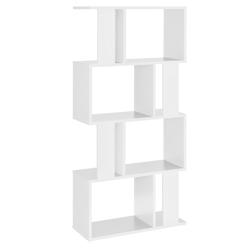 Helloshop26 - Bibliothèque pour salon meuble de rangement  étagères MDF mélaminé 130 cm blanc 03_0001073 - 3000122899787_0