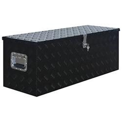 Helloshop26 - Boîte en aluminium 108,5 x 37 x 40 cm noir 02_0003196 - 3000107111538_0