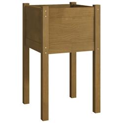 Helloshop26 - Jardinière bac lit surélevé plantes fleurs terrasse jardin d'extérieur 40 x 40 x 70 cm Pin massif marron 02_0038552 - 3000217731268_0