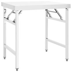 Helloshop26 - Table de travail professionnelle pliable de cuisine 85 x 60 x 80 cm acier inoxydable 02_0045427 - 3000220680829_0