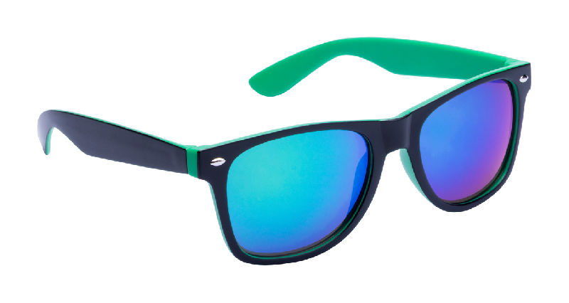 Lunettes de soleil en plastique - monture bicolore - verres métalliques - protection UV 400_0