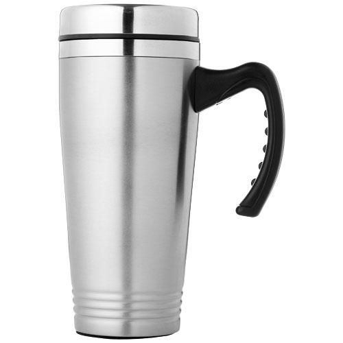 Mug isotherme Pasadena 500ml - double paroi avec couvercle coulissant - Extérieur inox, intérieur plastique_0