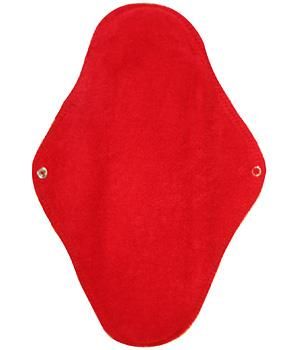 POPOLINI - LOT DE 5 SERVIETTES HYGIÉNIQUES LAVABLES ROUGE EN COTON BIOLOGIQUE