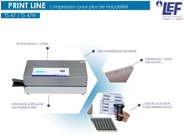 Thermosoudeuse PRINT LINE TS 47 / TS 47N - Impression sur sachets et soudure pour tous types de sachets pelables_0