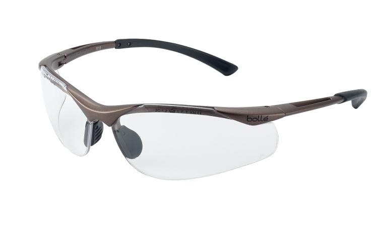 BOLLÉ Lunettes de protection CONTOUR - Verres incolores - Anti-buée et résistantes aux rayures - Certification CE_0