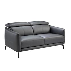 AC ANGEL CERDA Angel Cerdá Canapé 2 places en cuir noir 6058C 157 x 100 x 94 - noir fourrure 8435631002918_0
