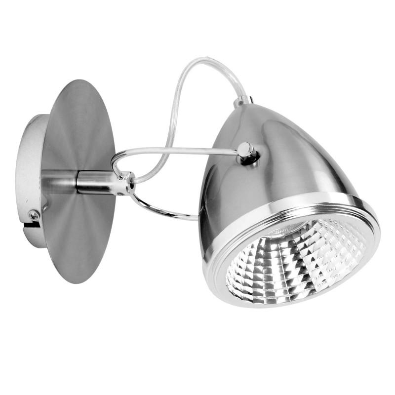 Applique murale moderne 1 spot Oliver - Métal satin 21 cm - Paris Prix_0