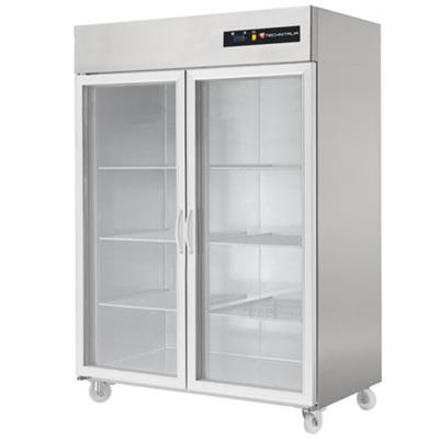 Arp1400g - Armoire réfrigérée positive inox GN 2/1 - 1400 litres - 2 portes vitrées - L1388 x P826 x H2008 mm_0