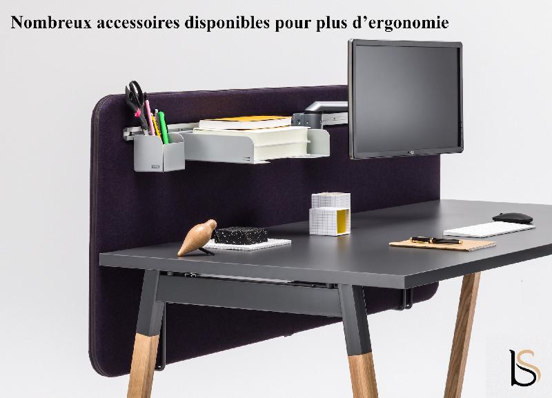 Bureau individuel Ogi Wood - MDD - Anthracite, 120 x 80 cm, Non_1