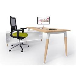 Bureau plan droit gamme wood avec retour porteur_0