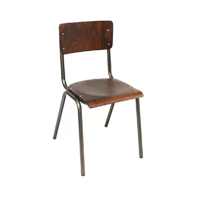Chaise école en métal SUSY assise bois - Stamp_0