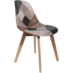 Chaise en bois de hêtre et polypropylène Patchwork The Home Deco Factory - marron 3664944440840_0