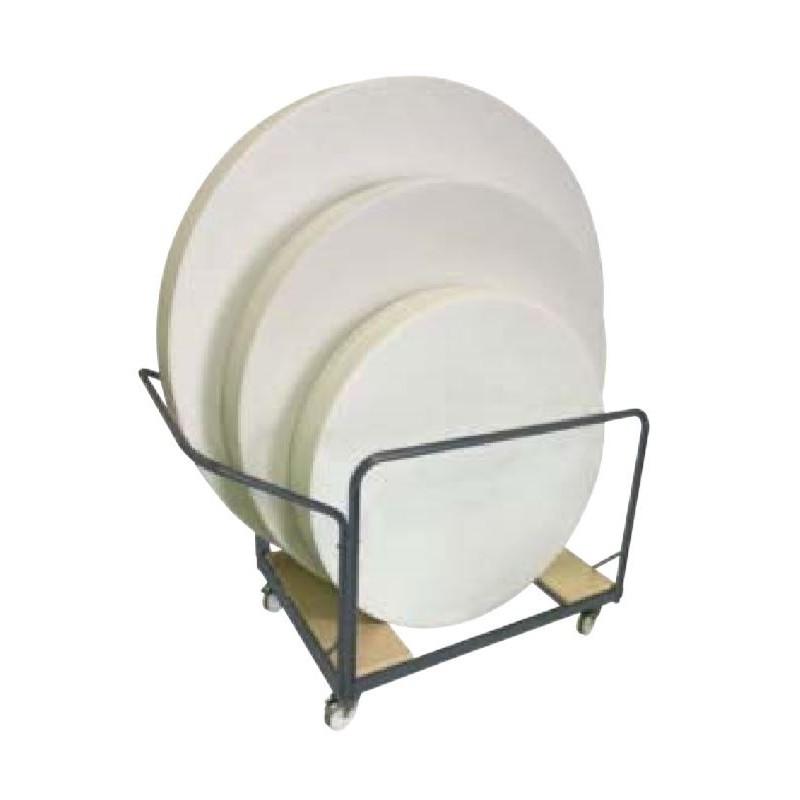 Chariot de transport pour tables rondes TP-28000CHAR - acier, double plateau en aggloméré, capacité jusqu'à 18 tables_0