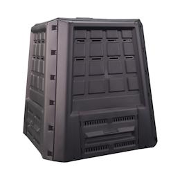 Composteur de jardin 380L Anthracite Déchets Couvercle et trappe d'extraction INTEC - gris 3701599321305_0
