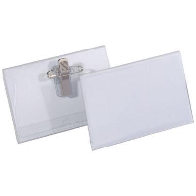 Durable Badge nominatif PVC transparent avec double clip - paquet 50 unités_0