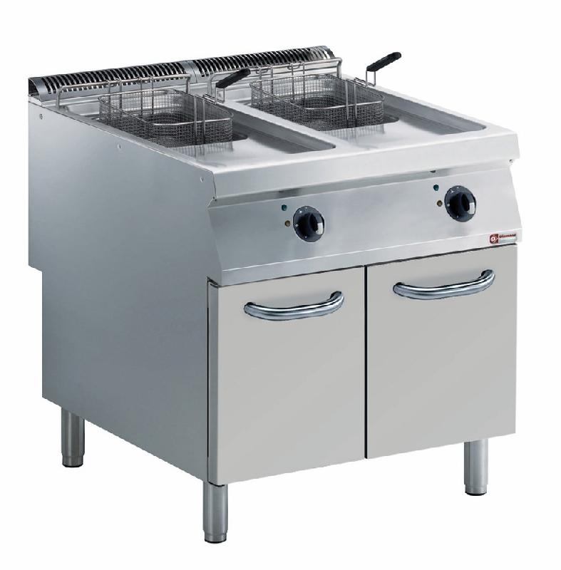 Friteuse professionnelle electrique 2 cuves y 15 litres sur meuble - E22/F30A8-N_0