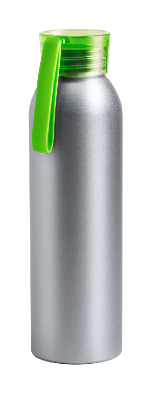 Gourde de sport en aluminium - 650 ml - Avec couvercle coloré et dragonne en silicone_0
