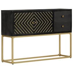 Helloshop26 - Buffet bahut commode armoire meuble de rangement organisateur cuisine salle de séjour salon et doré 110 x 30 x 75 cm 02_0036169 - 3000_0