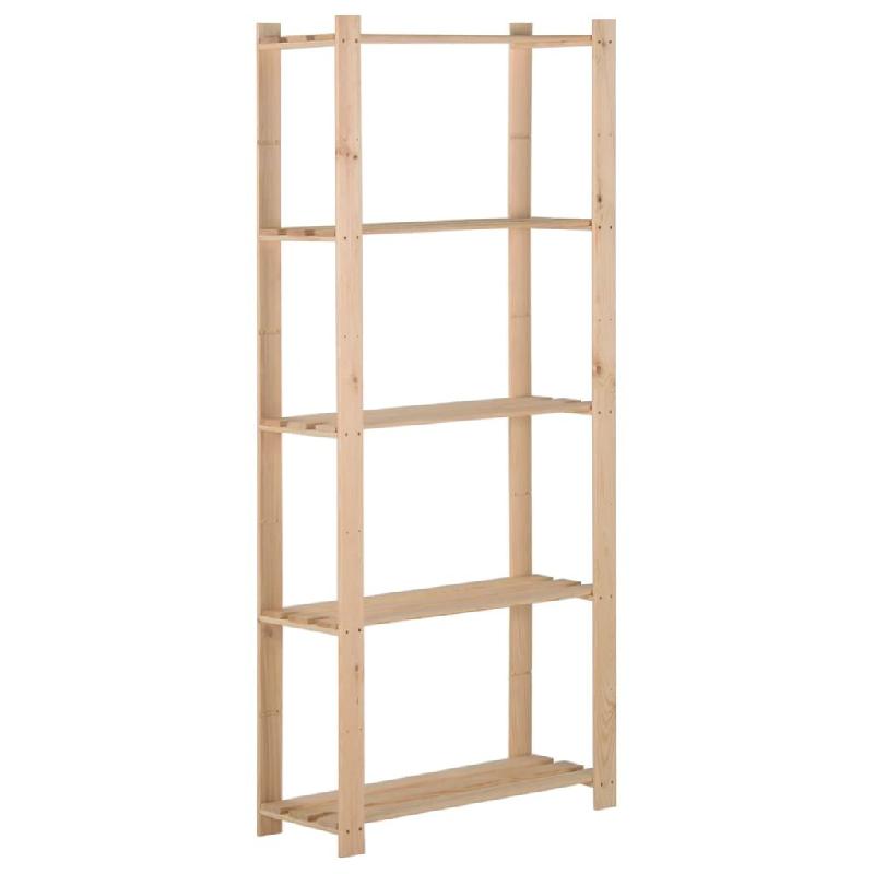 Helloshop26 - Étagère 5 niveaux stockage 170 cm bois de pin massif 02_0000660 - 3000069881531_0