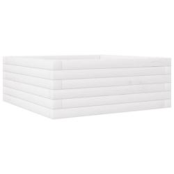 Helloshop26 - Jardinière bac lit surélevé plantes fleurs terrasse jardin 60 x 60 x 23 cm bois de pin massif blanc 02_0037701 - 3000214275017_0