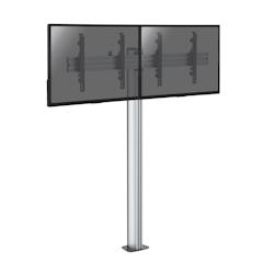 KIMEX Support sur pied pour 2 écrans TV 43'' - 49'' - Hauteur 175cm - A visser - gris 3700685416819_0