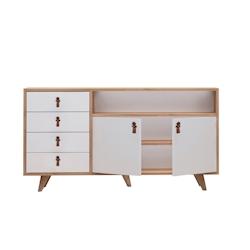 Krosi Decor Buffet 2 portes 4 tiroirs en aggloméré Lavina Hanah Home - marron Bois manufacturé 811MDD3914_0