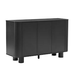 Oviala Business Buffet 3 portes moderne rectangulaire L120 cm bois noir - noir Bois massif 113851_0