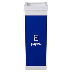 Paperflow Corbeille de tri sélectif pour le recyclage du papier 60L - Bleu corps Blanc_0