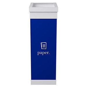 Paperflow Corbeille de tri sélectif pour le recyclage du papier 60 L - Bleu corps Blanc_0