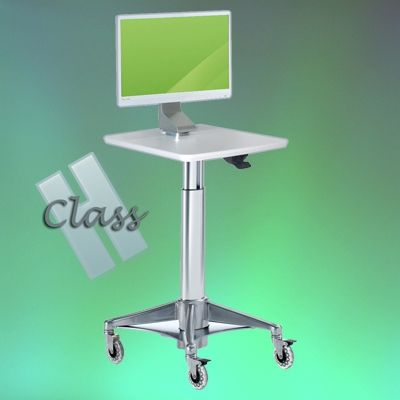 Chariot informatique médical - PC/All in One Mini Cart H Class LD - Ergonoflex - Aluminium anodisé - 25,40 kg_0