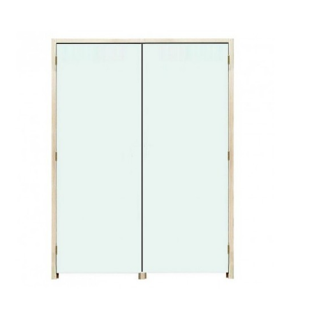 Porte coupe feu 1H - 60 mn - Bloc Portes EI60 204 x 83+83 mm gauche - Huisserie bois double vantaux égaux ou inégaux (tiercés)_0