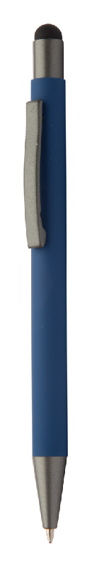 Stylo à bille stylet - finition caoutchouc - encre bleue_0