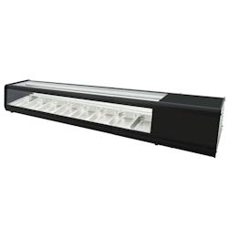 Vitrine réfrigérée pour tapas avec 4 gn 1/3 verre plat - 1810x400x300 mm - 160 W 230/1V - 13R88184 Eurast - inox 13R88184_0