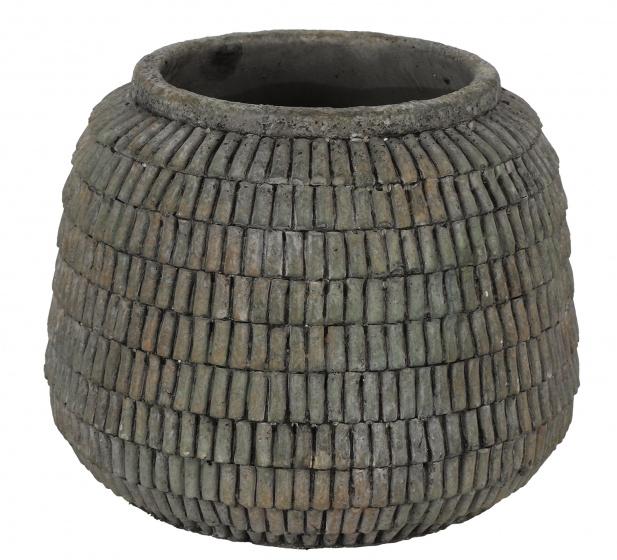 Countryfield KIRA - Pot de fleurs en céramique gris - Dimensions 16,5 x 16,5 x 13 cm_0