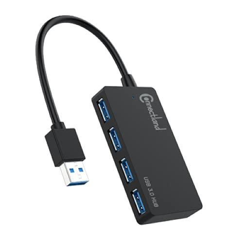 Connectland - Hub 4 ports USB 3.0 avec alimentation externe 5V/2A - Transfert jusqu'à 5Gbps_0