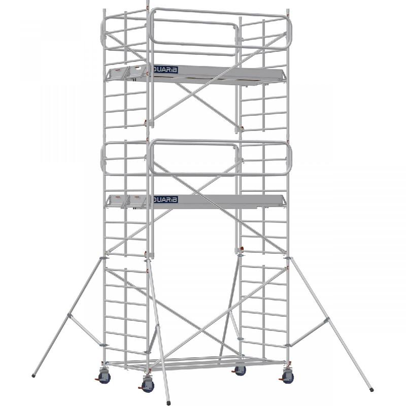 Échafaudage roulant aluminium DOCKER 150 version garde-corps EXMDS - Hauteur de travail : 6,90 m - DUARIB - 7225052_0
