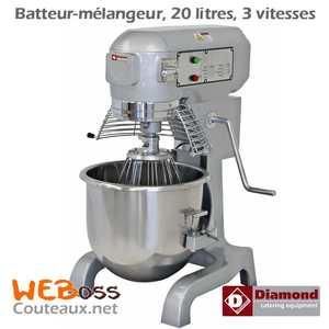 BATTEUR-MÉLANGEUR, 20 LITRES, 3 VITESSES