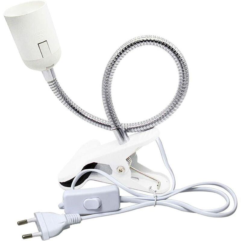 Lampe De Lecture Virone LATSA 40W Avec Clip - Abat-Jour Acier, Bras Flexible, Culot E27 (Rouge)