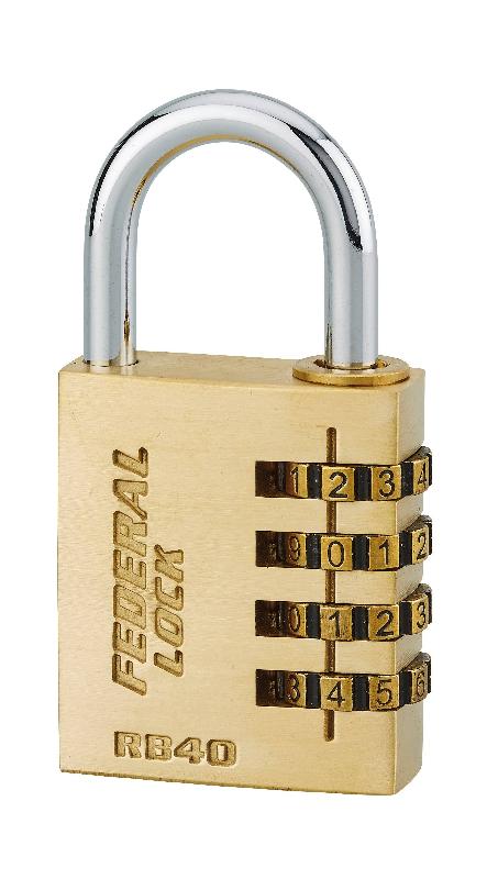 Cadenas à clé RB 40 mm - Corps laiton monobloc - Anse acier nickelé - Garantie 10 ans_0
