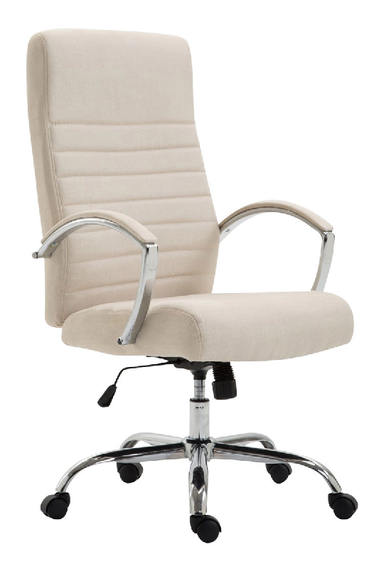 CLP Fauteuil de bureau Valais en tissu Crème - beige textile 192393404_0
